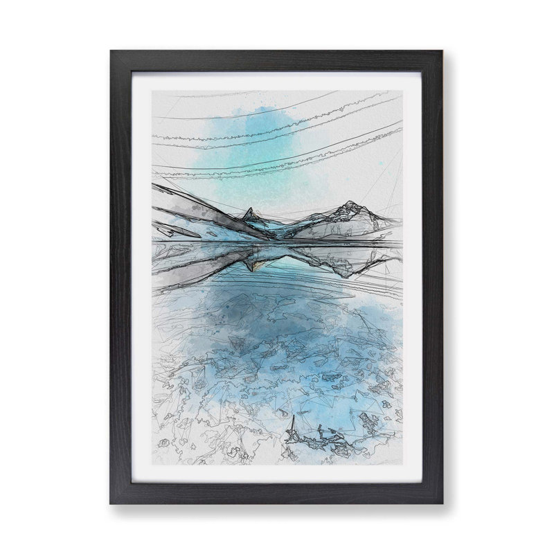 Bachalpsee Lake in Switzerland - Framed Print, Black, 45cm H x 63cm W x 2cm D
