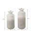 Ensemble de 2 vases modernes en métal gris et blanc