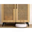 Armoire à chaussures à double porte avec rangement en rotin naturel Cabinet avec grand espace de rangement et structure durable 29 po.