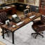 Bureau d'ordinateur pratique (sans tabourets)-990867854