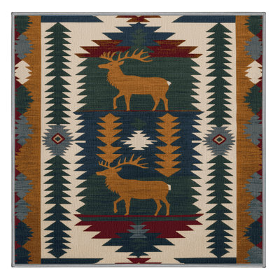  Tapis lavable de style sud-ouest Wapiti