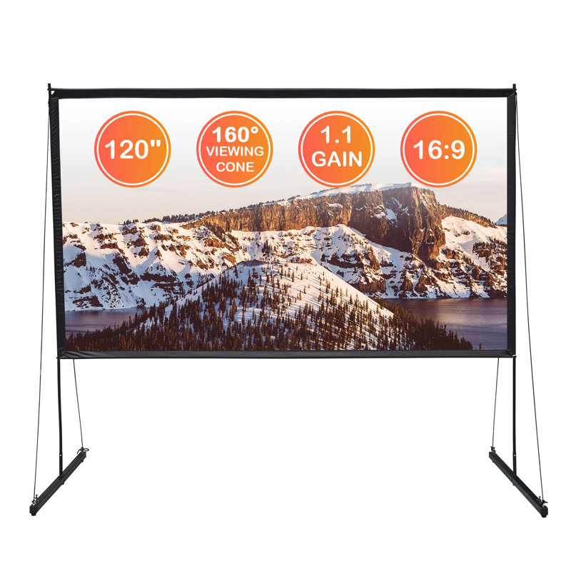 Écran de projection pliable portatif blanc 63,1875 po x 109,0625 po, 63.1875'' x 109.0625''
