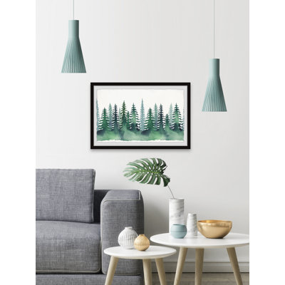Green Pine Forest 1 Piece Single Picture Frame Painting