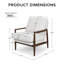 Fauteuil d'appoint carré Boucle avec structure en bois de chêne massif, entièrement assemblé