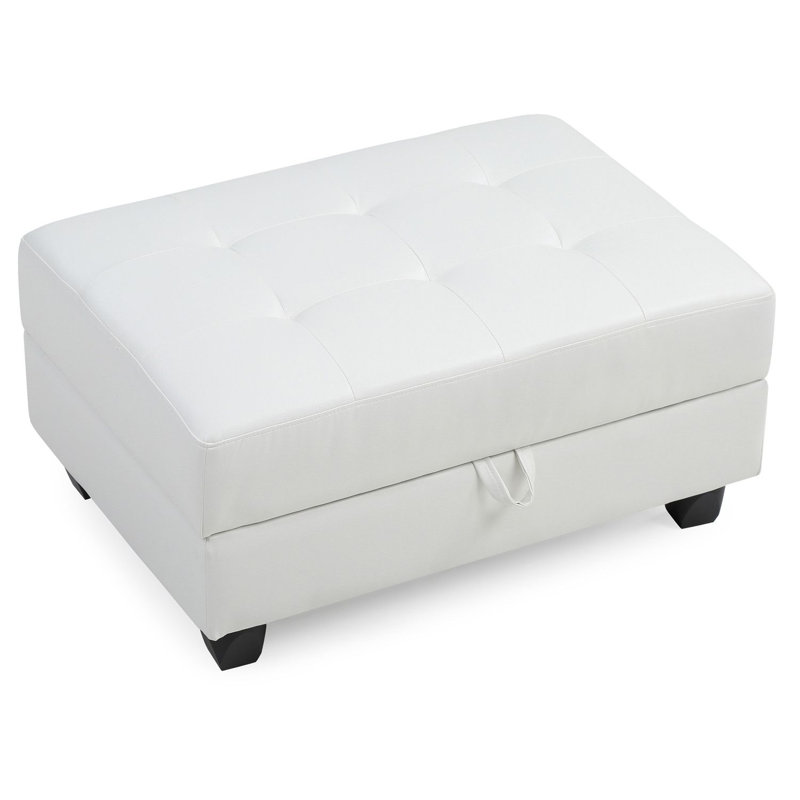 Revere Ottoman, White, White