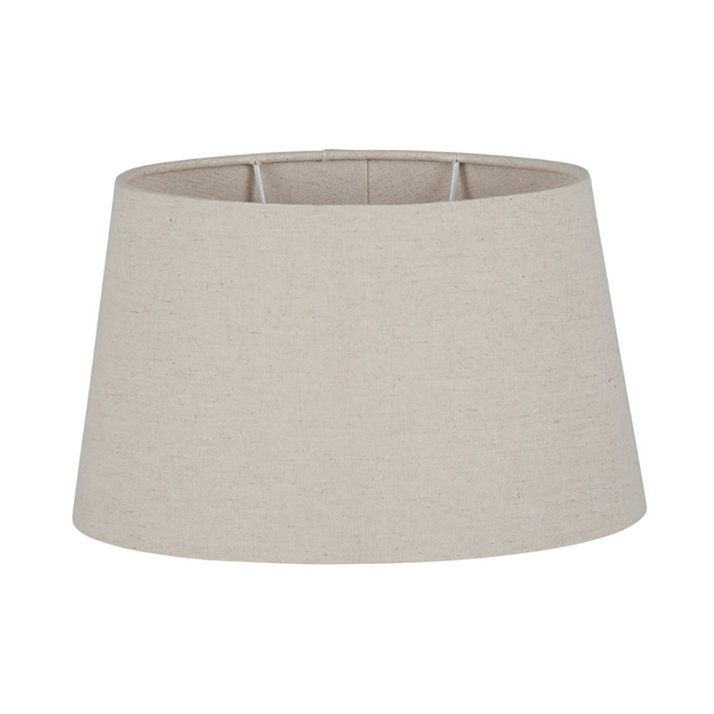 Martha Oval Silk Mix Tapered Lampshade, Steel Grey, 25cm H x 45cm W x 27cm D