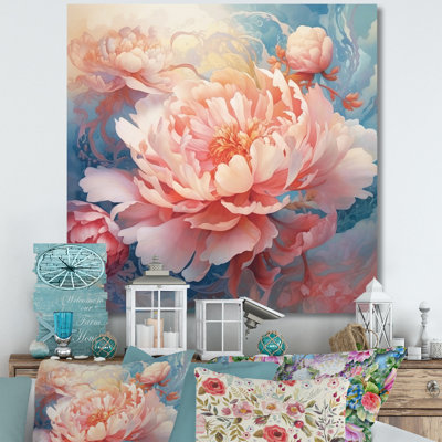 «Pink Peony Visons I», reproduction sur toile