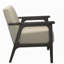 Chaise d'appoint rembourrée en tissu brun clair 1 pièce en bois d'hévéa massif gris antique