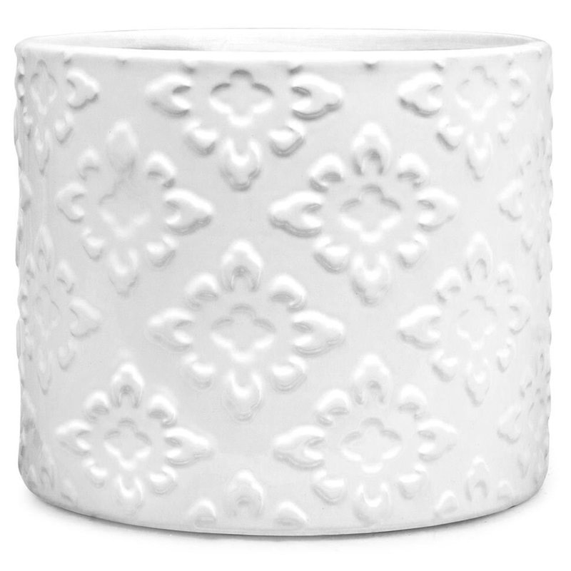 Ceramic Pot Planter, 4.5" H x 4.75" W x 4.75" D, White