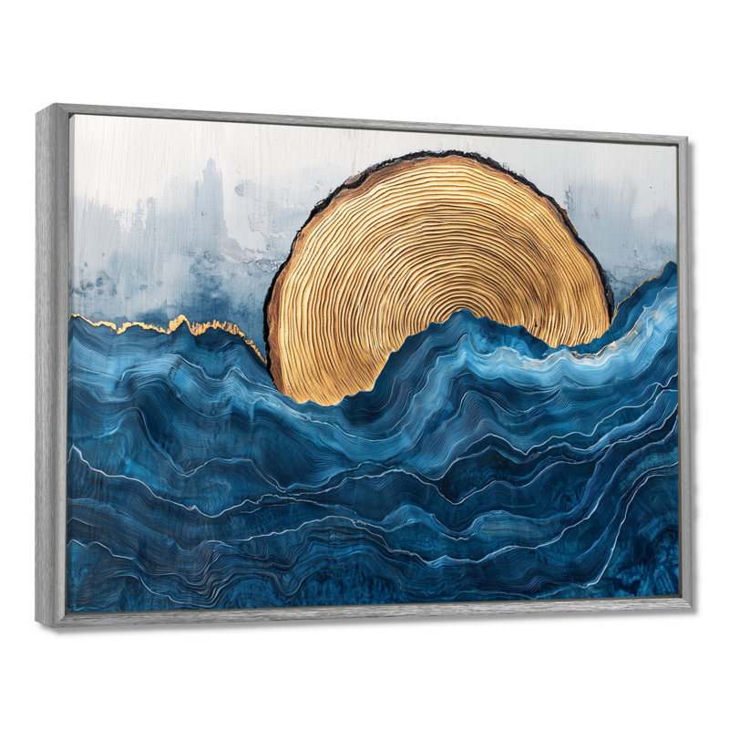 Greagory Safire Lake Into The Pine Forest II - lac, art mural de salon, H 34 po x l 44 po, Avec cadre, Argent argent