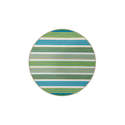 Tapis tissé à rayures vertes