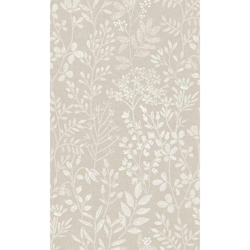 Papier peint texturé non tissé à motif de feuilles de sisal Pi., Brun