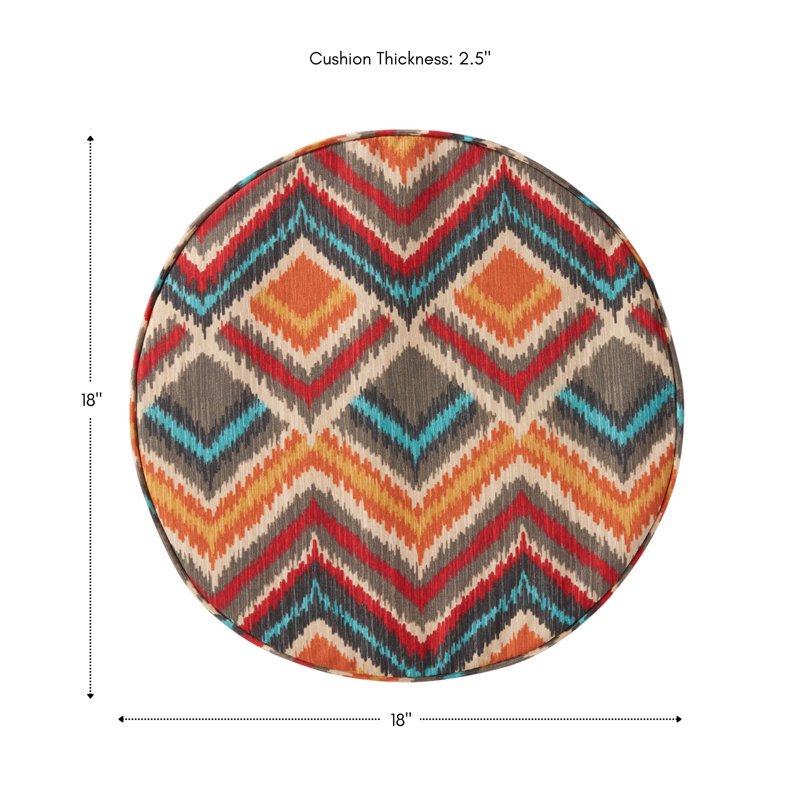 Outdoor Round Dining Chair Seat Pad, Surreal