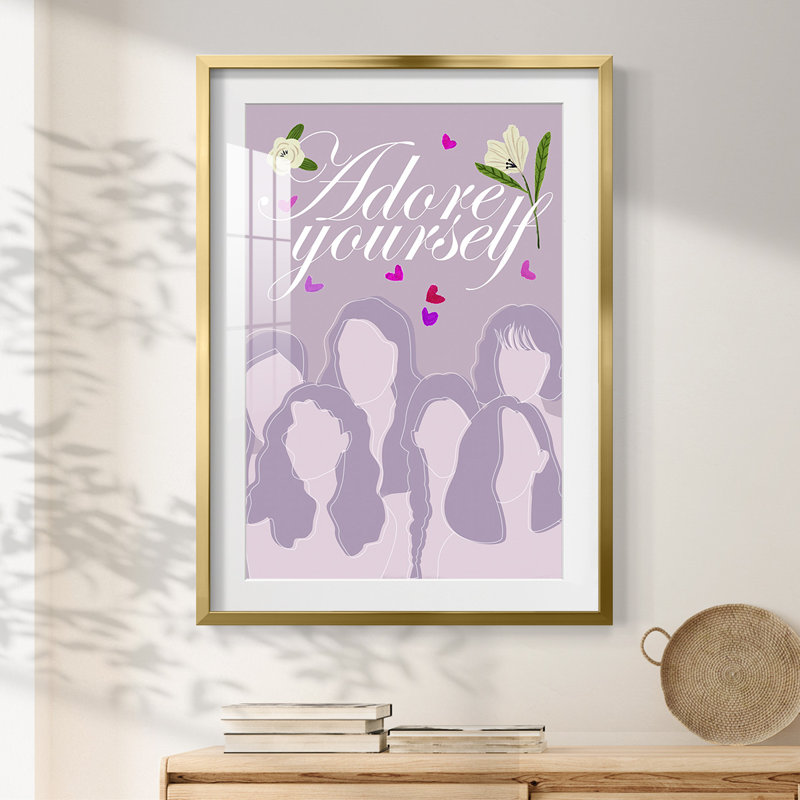 «Happy Galentine's Day Collection B», reproduction encadrée, H 25,5 po x l 17,5 po, Doré