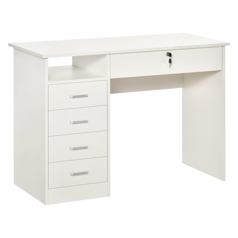 Fernandeo Metal Base Computer Desk, White