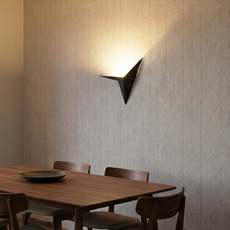 Metal Body Unique Wall Sconce, Black