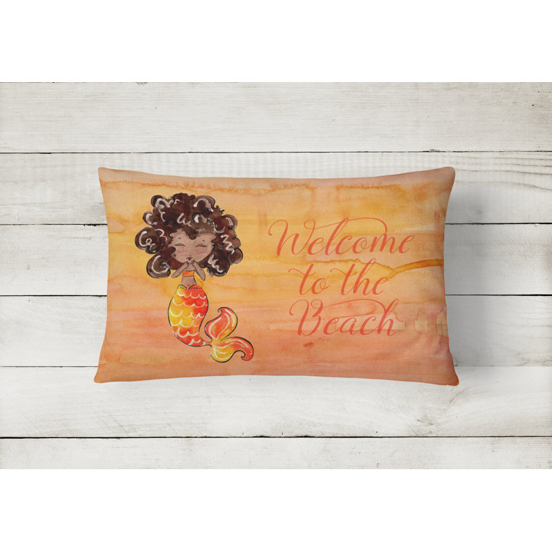  Mermaid Welcome Indoor/Outdoor Throw Pillow