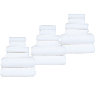 Raheeb Towel Set - Cotton Bathroom Accessories with Bath Towels, Hand Towels, and Washcloths - Machine Washable Towels by Lavish Home 