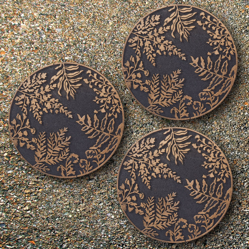 Weather Resistant Rubber Ferns Stepping Stone
