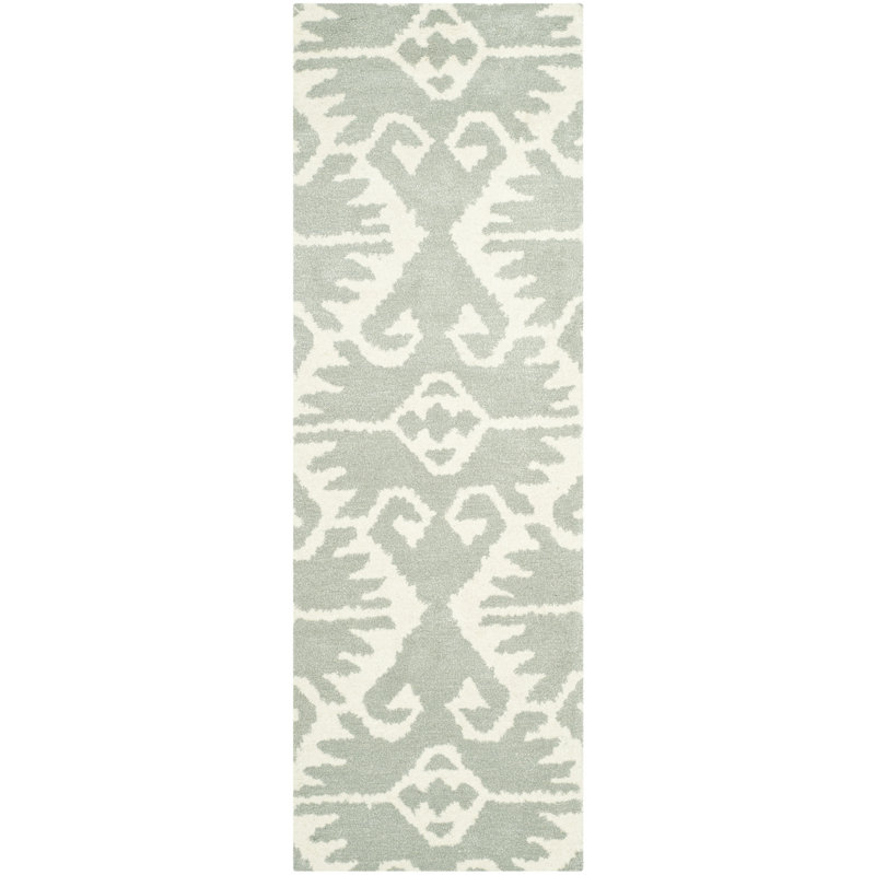 Tapis abstrait en laine touffeté Kouerga bHand, Tapis de couloir 2 pi 3 po x 9 pi