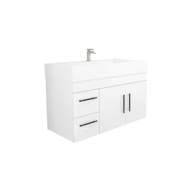 Ensemble de meuble-lavabo simple 42 po, Blanc ultrabrillant