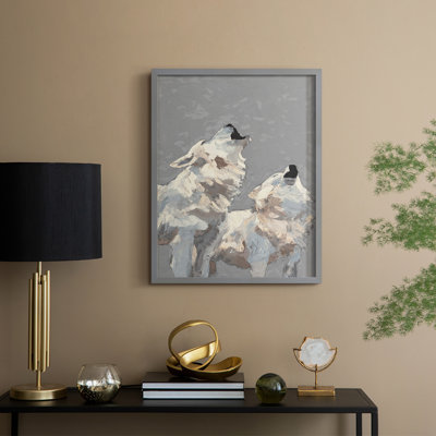Midnight Wolves Framed Print - Solid Wood