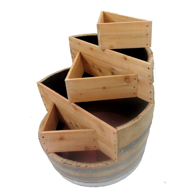 Pot à fleurs multi-niveaux en laque avec 3 lits triangulaires l 28 po x H 32 po x L 26,5 po