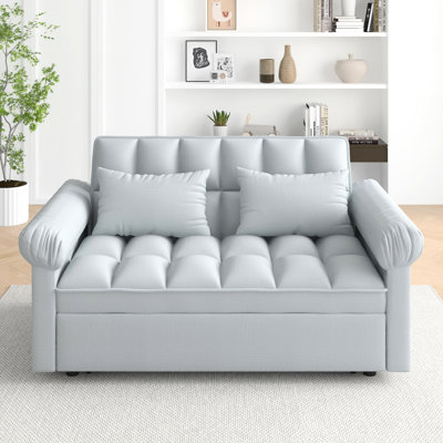 Gris escamotable confortable. Dossier réglable pour un confort magnifique. Lit de travail quotidien en flanelle robuste avec cadre en bois robuste de qualité. Gris, arrière. Revêtement attrayant, utilisation