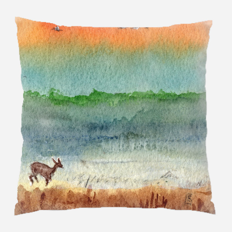 Coussin watercolour Ines, Microsuède, Intérieur