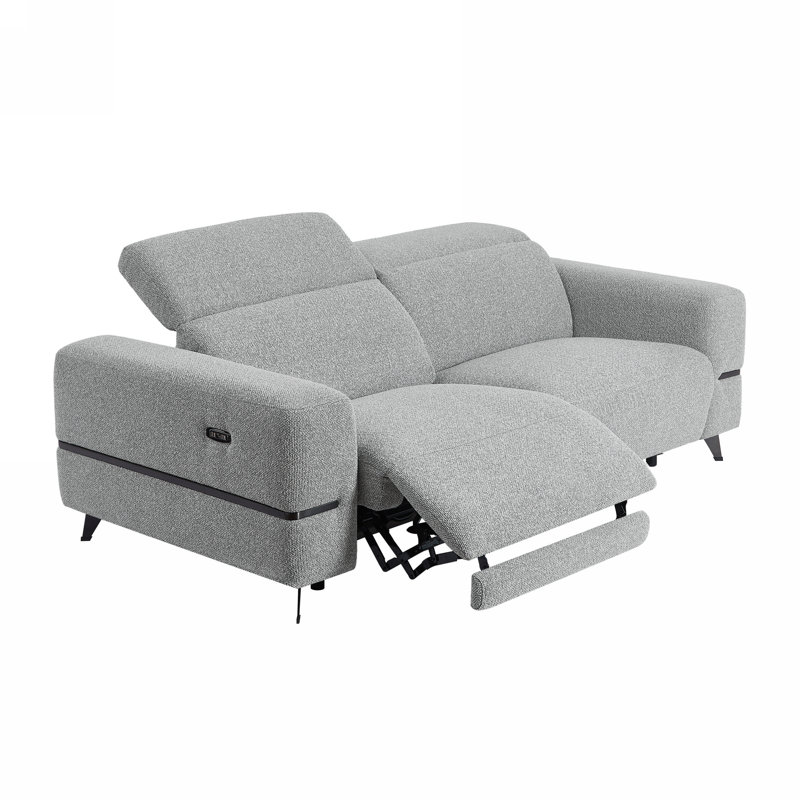 84"W Upholstered Power Reclining Sofa, Gray