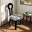 Ensemble de 2 chaises de salle à manger rembourrées en velours avec coussin rond blanc et texture grain de bois