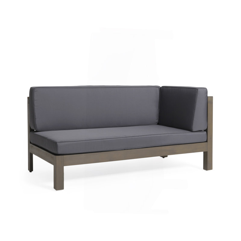 X-Back Right Corner Bench, Brown, Dark Gray, Right Hand Facing