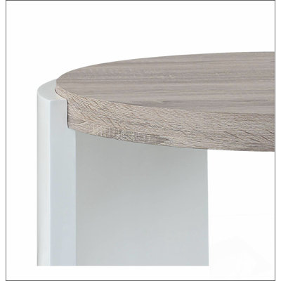 Table de bout Zoma Oak & Finition ultrabrillante, tables de bout modernes, collection Compact