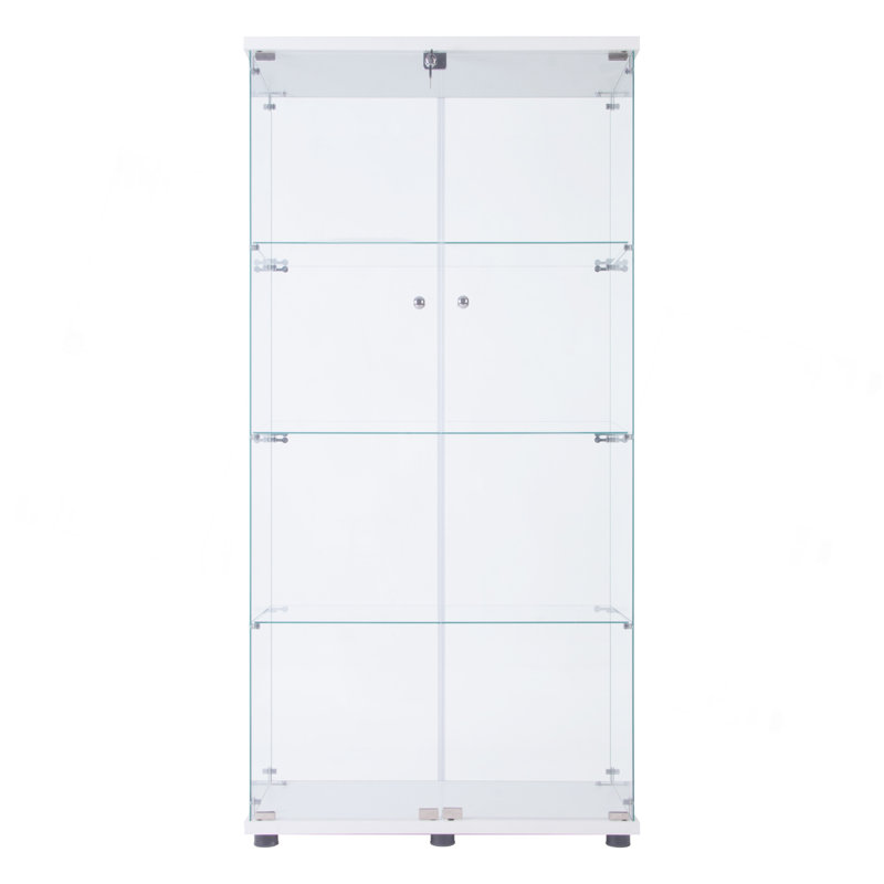 Armoire vitrée à 2 portes avec 4 lumières DEL