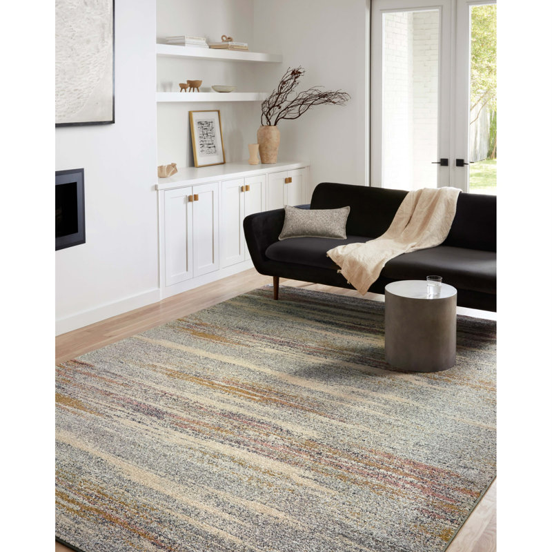 Abstract Grey Area Rug, Rectangle 2'3" x 4'