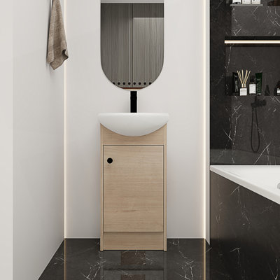 Petit meuble-lavabo autoportant avec lavabo