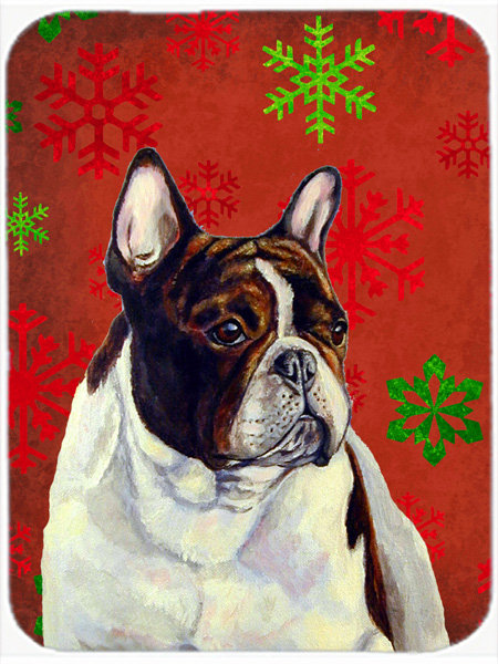Planche à découper en verre bouledogue français allée de vacances Ashlynn, Rouge / Vert