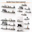 Tablettes flottantes pour décoration murale et rangement, gris, 6 pièces, 15,7 po