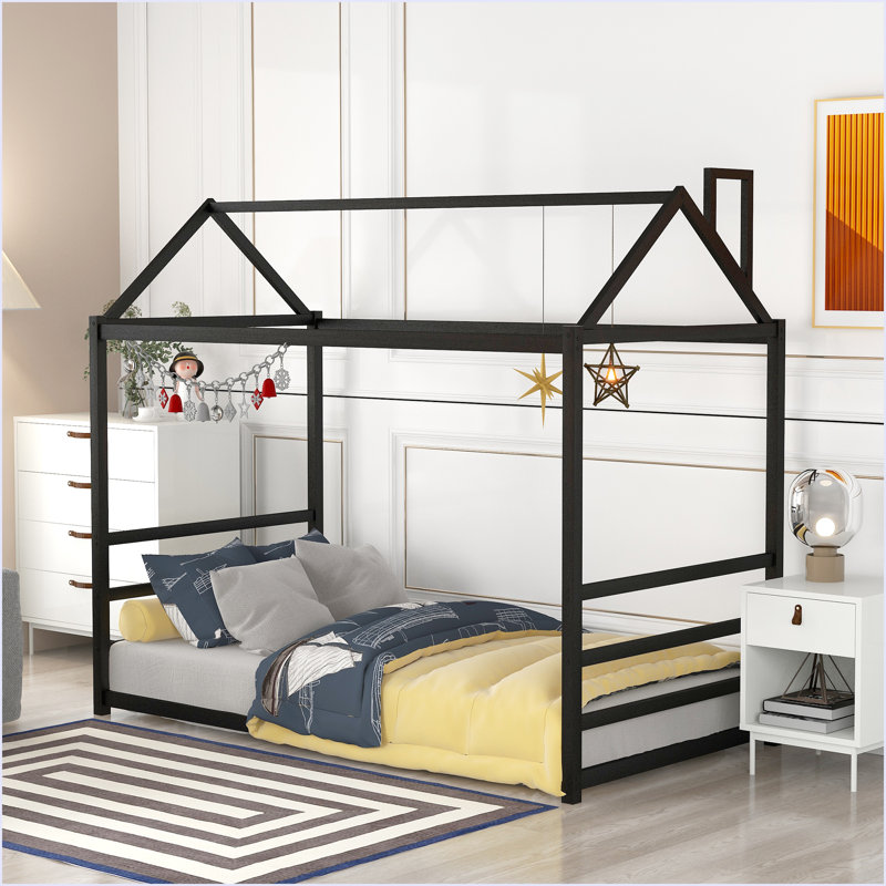 Lit plateforme avec toit House House, Noir, noir, noir, noir