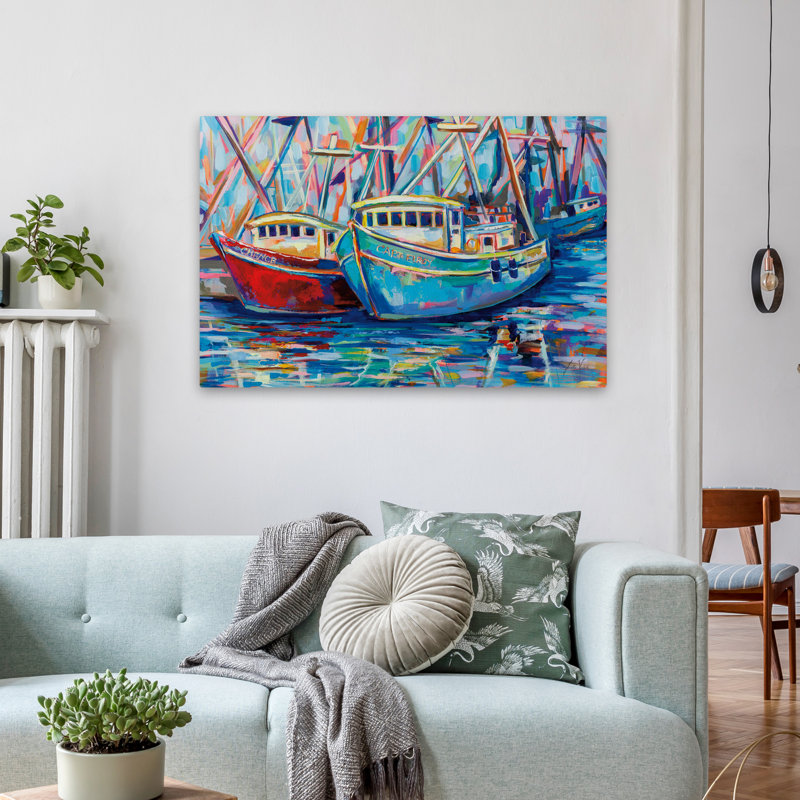 Art duo noir et bleu salé, H 24 po x l 36 po