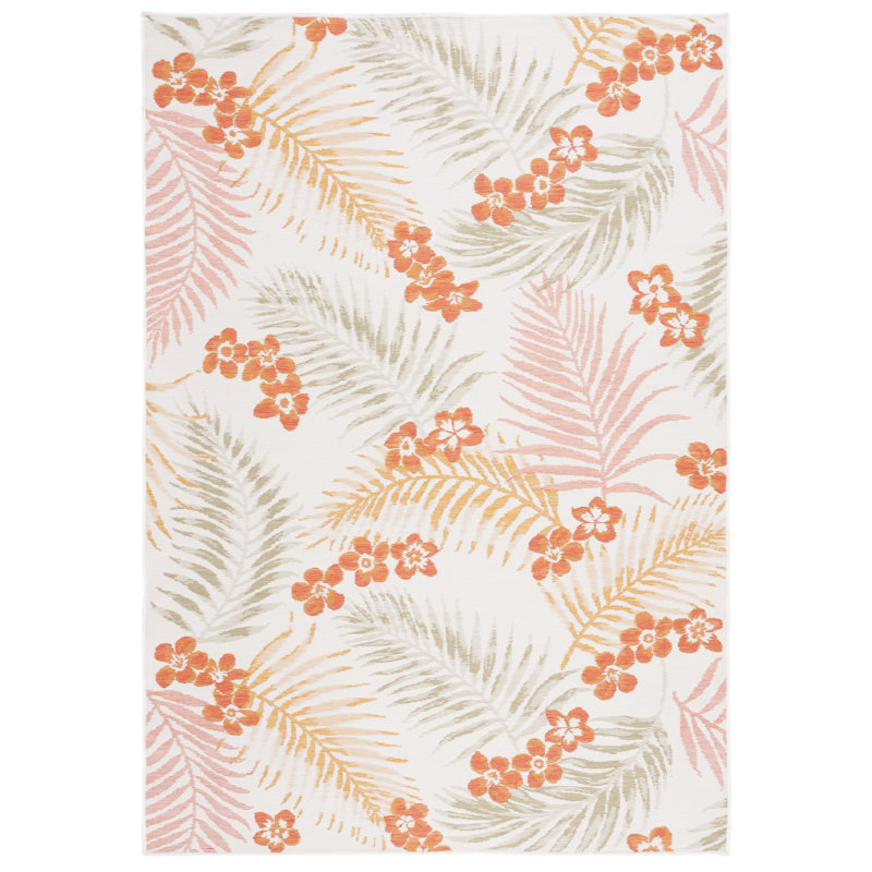 Odige Sunrise Performance Floral Indoor/Outdoor Area Rug, Rectangle 4' x 5'7"