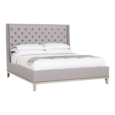 Michael Weiss Upholstered Maple Wingback Bed