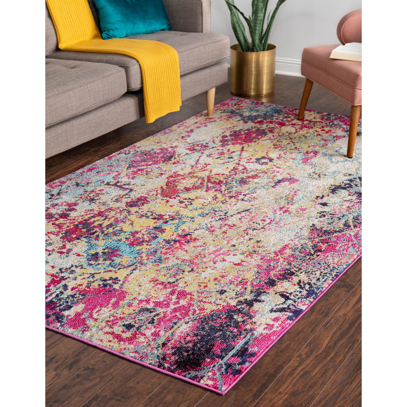 Ector Washable Abstract Indoor Rug, Rectangle 2' x 3'1"