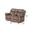 Causeuse inclinable en velours chocolat à deux tons Zubaida avec port USB et console-763801525