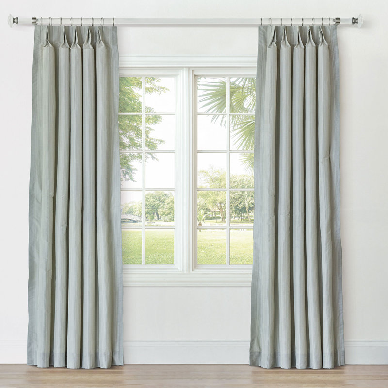 Reverie Striped Curtain Panel, Jade, 40" W x 84" L