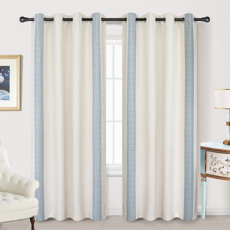 Linen Blackout Curtains with Thermal and Sound Reducing Layer 2 Panels