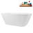 63" Streamline Soaking Glossy White Freestanding Tub and Tray With Internal Drain-101412844