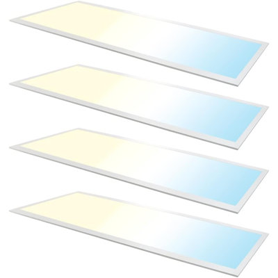 1 x 4 ft Dimmable LED Flat Panel Light Surface Mount Light Fixtures (Set of 2)
