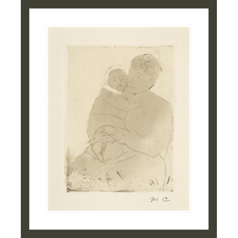 «Nurse and Baby Bill (No. 1)» par Mary Cassatt, impression giclée encadrée, H 28,54 po x l 23,5 po