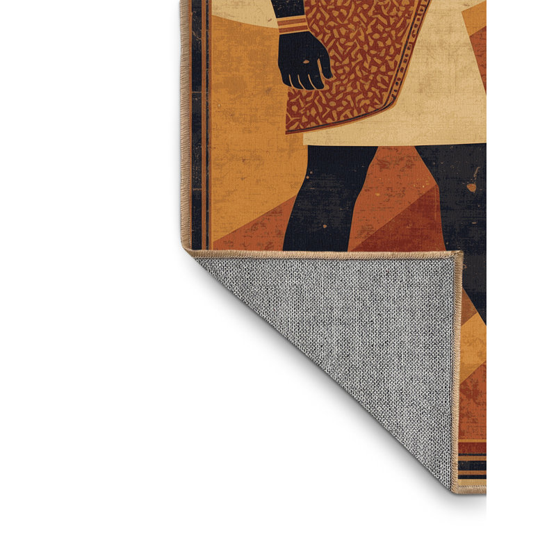 Machine Washable Warleigh Traditional Vintage Look Rug in Brown – LightBrown Binding, 5x7